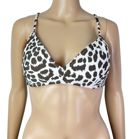 J. Crew Other - New J. Crew Leopard Print Padded Cross Over Bikini Top